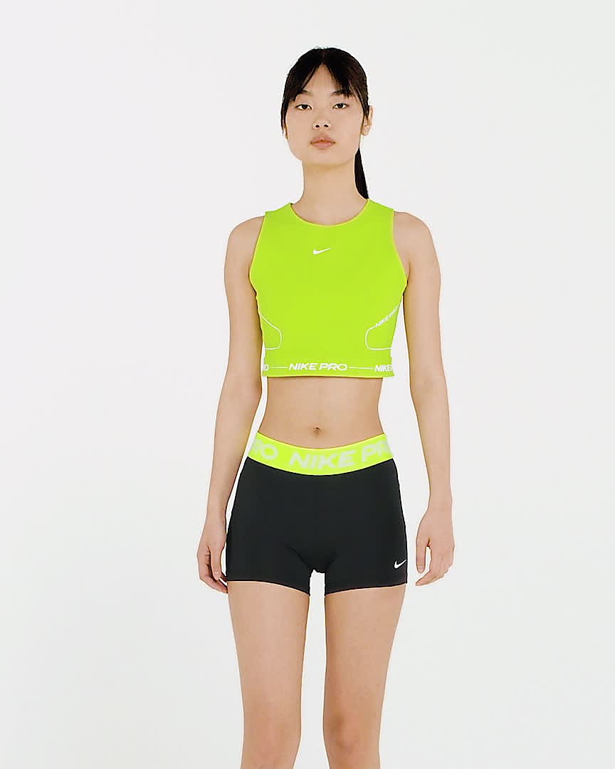 NIKE PRO WOMEN'S NEON YELLOW PULLOVER AND LEGGINGS SET/OUTFIT SIZE