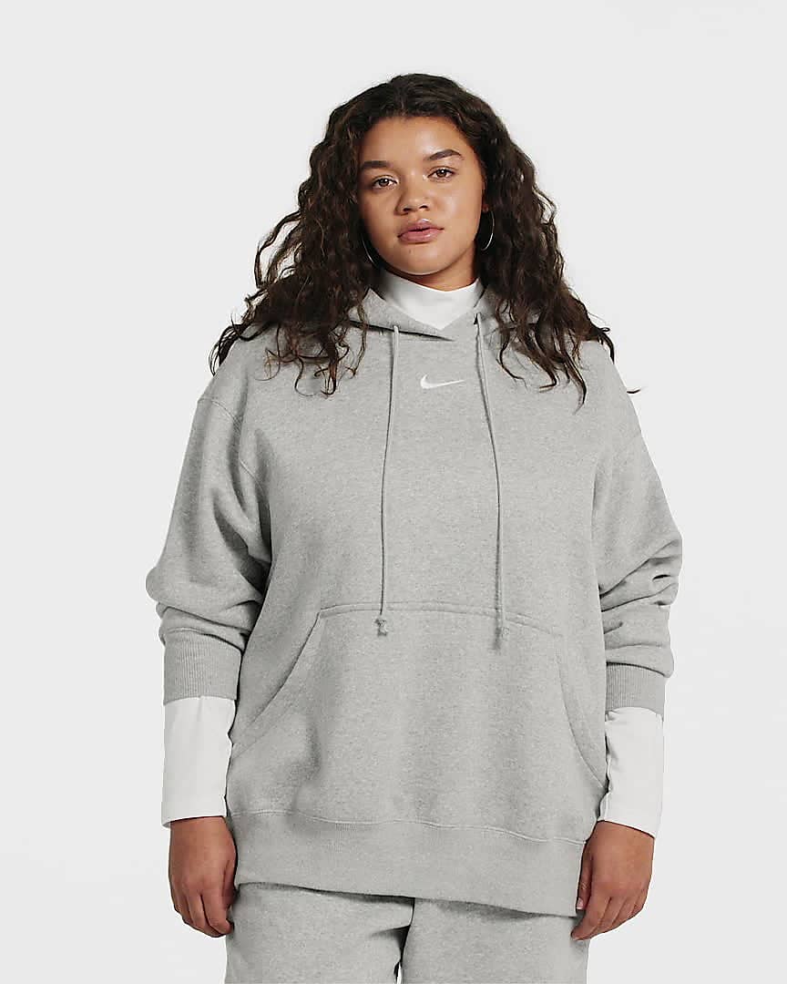 Nike Trend Fleece oversized hoodie in gray heather