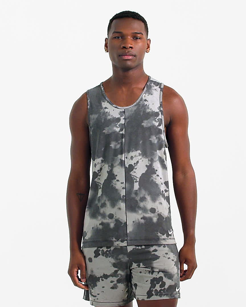 Nike Dri-FIT Men's Allover Print Short-Sleeve Yoga Top