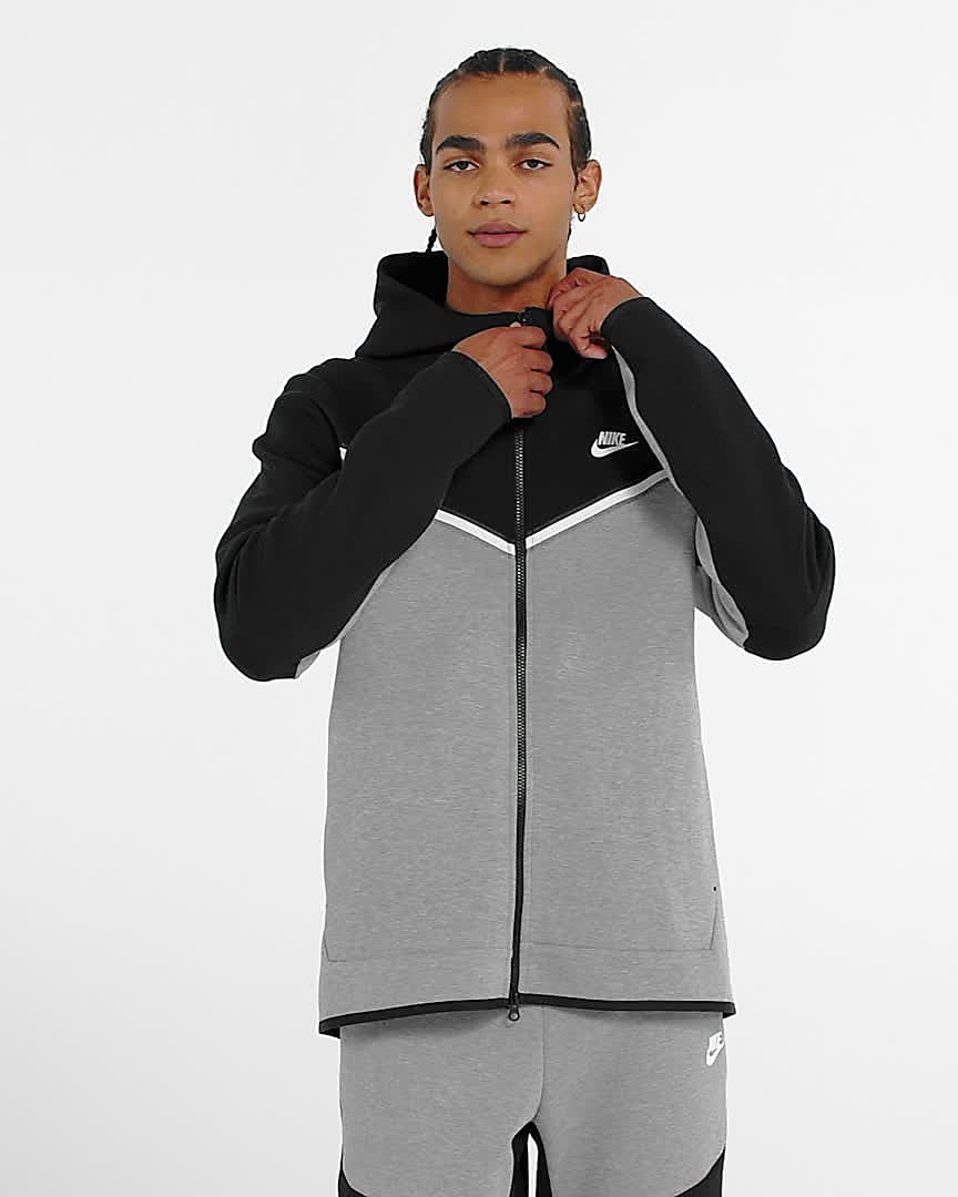 nike tech fleece black grey