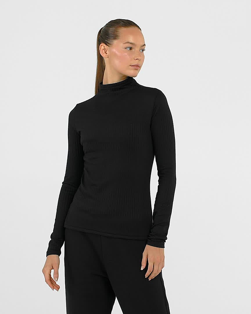 nike ribbed high neck top