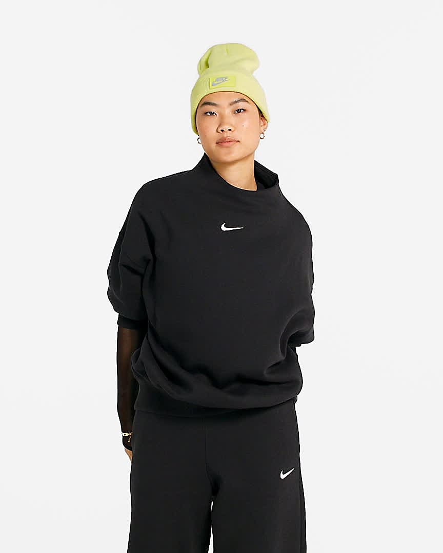 Banco de iglesia bolita posterior Nike Sportswear Phoenix Fleece Sudadera de chándal con mangas 3/4 de cuello  alto extra oversize - Mujer. Nike ES