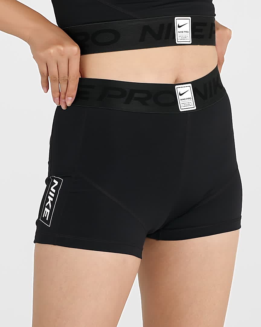 Nike Pro Shorts met halfhoge taille en graphic voor dames (8 cm). Nike BE