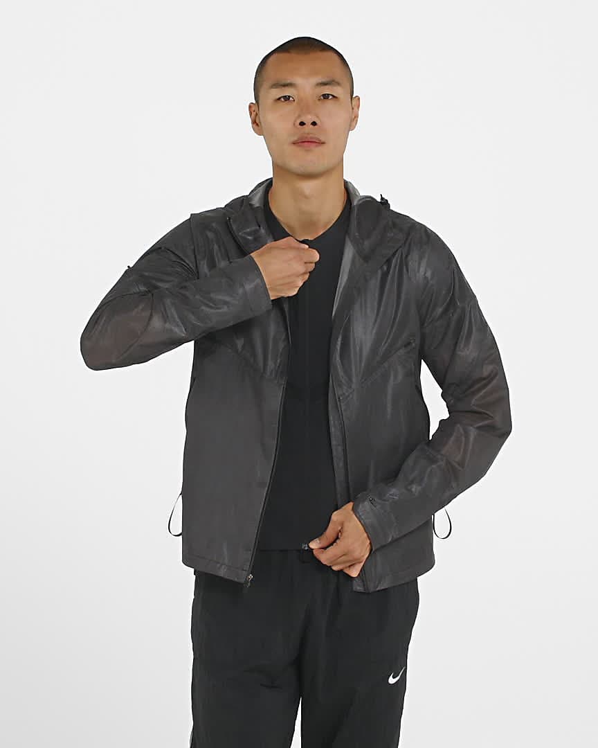 nike running run division jacket in black