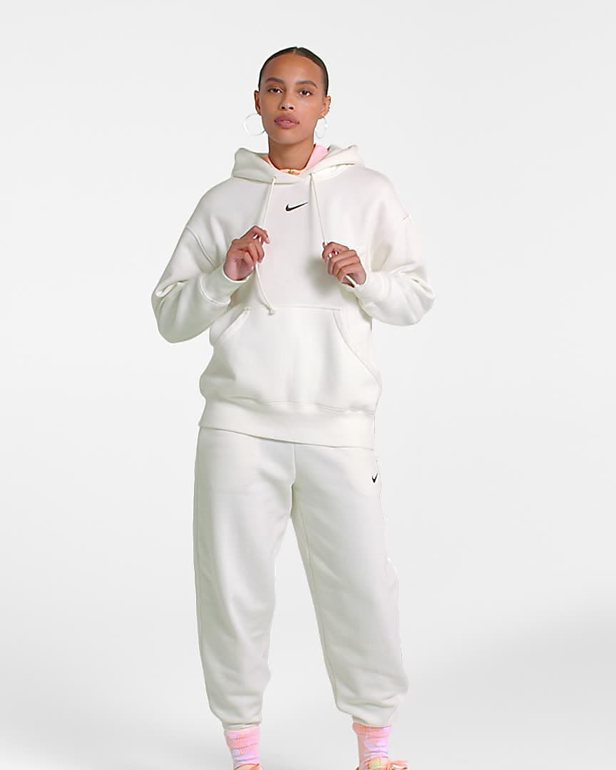 Nike Sportswear Phoenix Fleece Women's Over-Oversized Pullover Hoodie (DK  GREY HEATHER/SAIL, DQ5858-063) Size XX-Small at  Women's Clothing  store