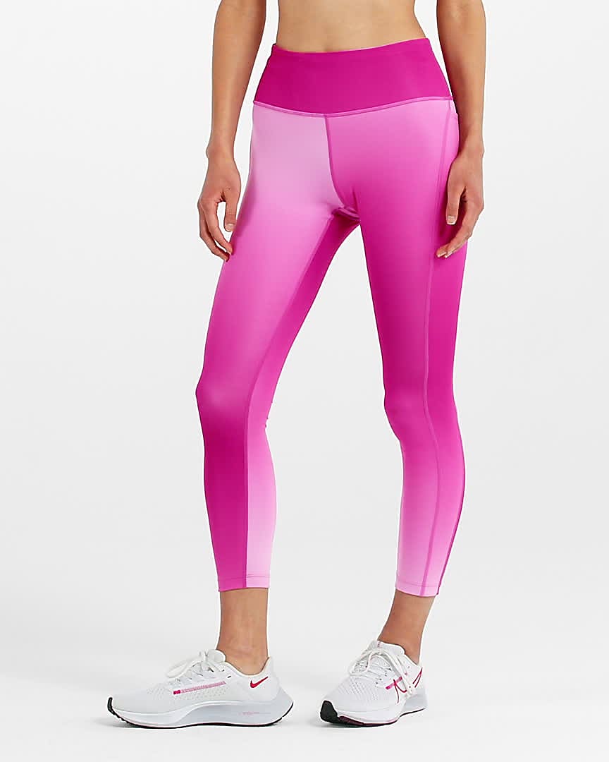 Nike Fast Leggings de running de 7/8 de talle medio con estilo Tie Dye degradado bolsillos - Mujer. Nike ES