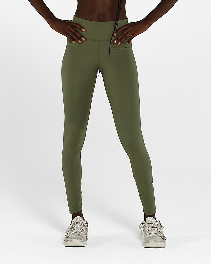 Nike Women's Dri-FIT One Mid-Rise Camo Leggings - Medium Olive