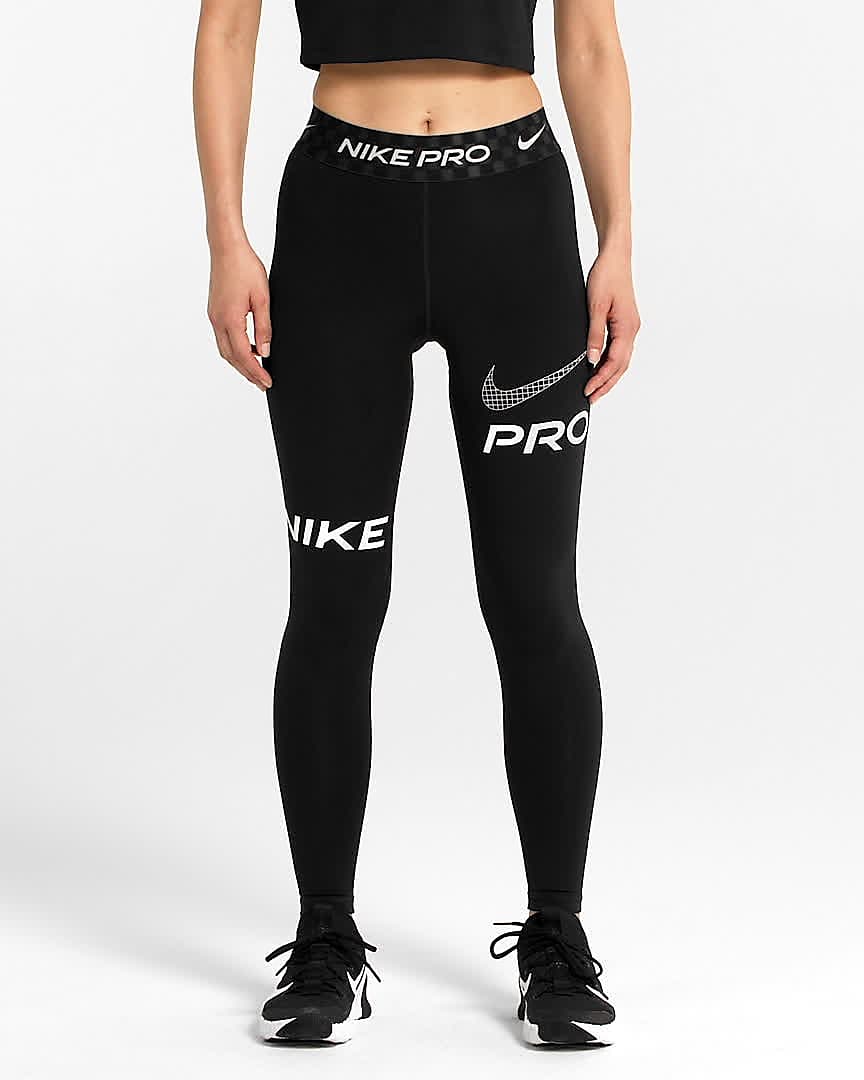 Nike Pro Women's Icon Clash Metallic Print Training Leggings Size
