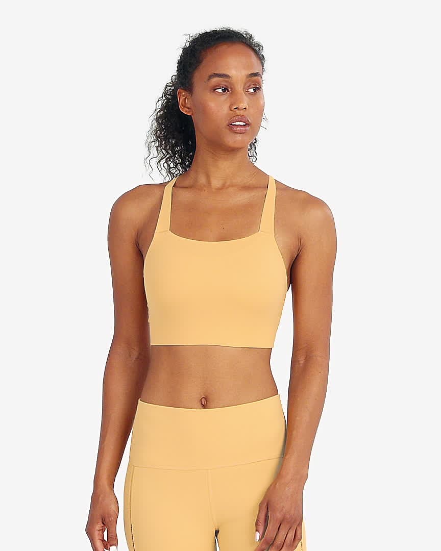 nike training swoosh bra in yellow