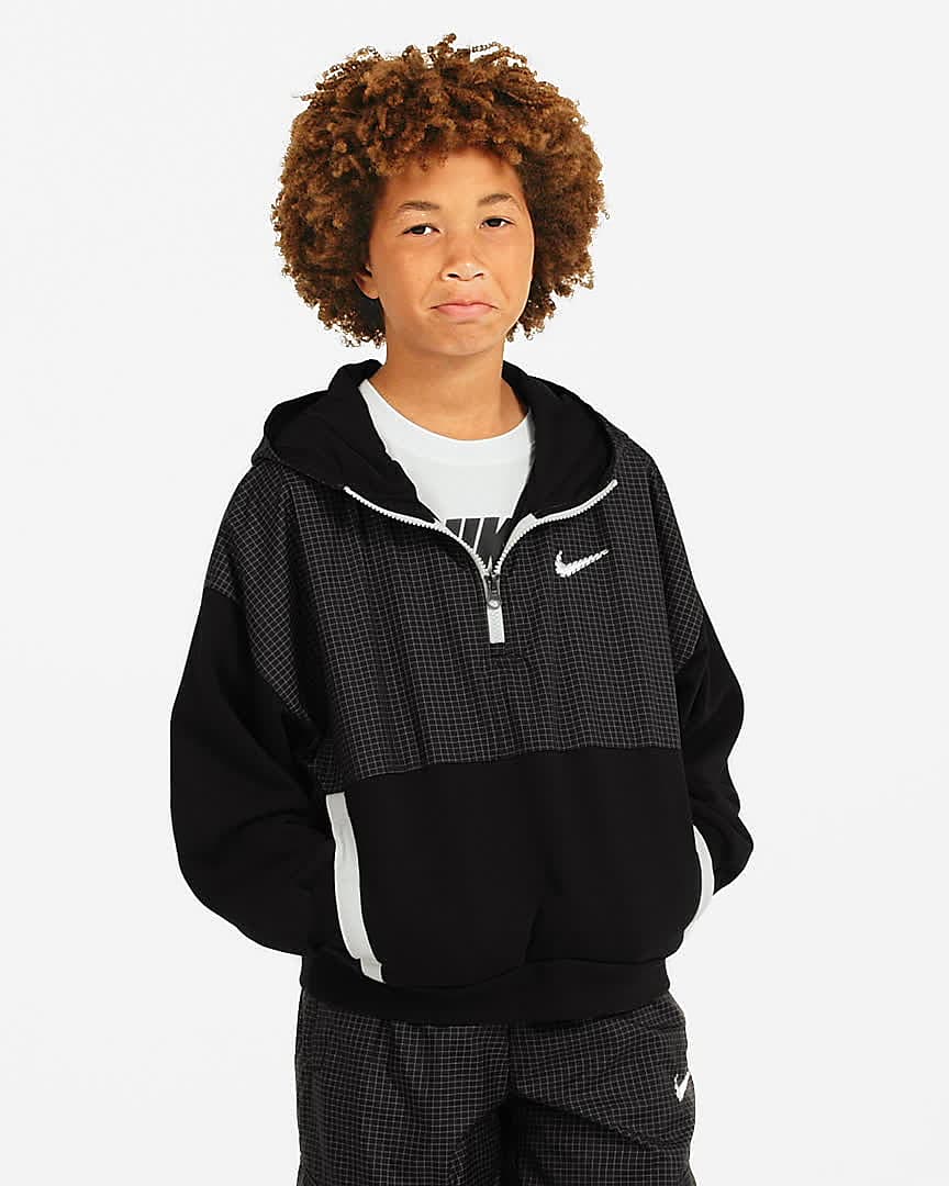 Nike Outdoor Play Big Kids' Oversized 1/2-Zip Hoodie.