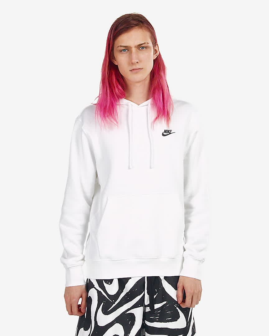 nike club red swoosh logo hoody