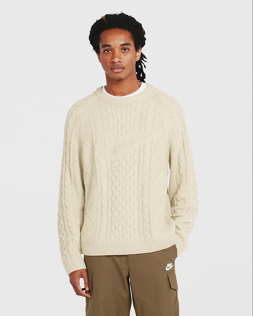 Nike Strick-Sweatshirt mit Zopfmuster für Herren.
