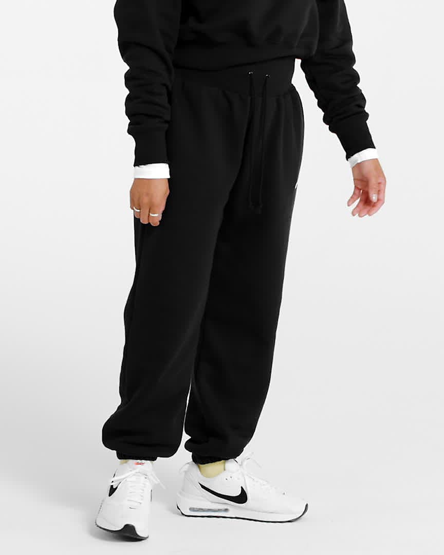 Nike Phoenix Fleece Embroidered Cotton-blend Jersey Wide-leg Track
