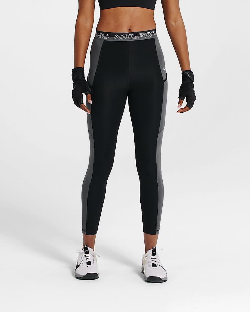 Buy Nike Pro Black 365 High Rise 7/8 High Waisted Leggings from