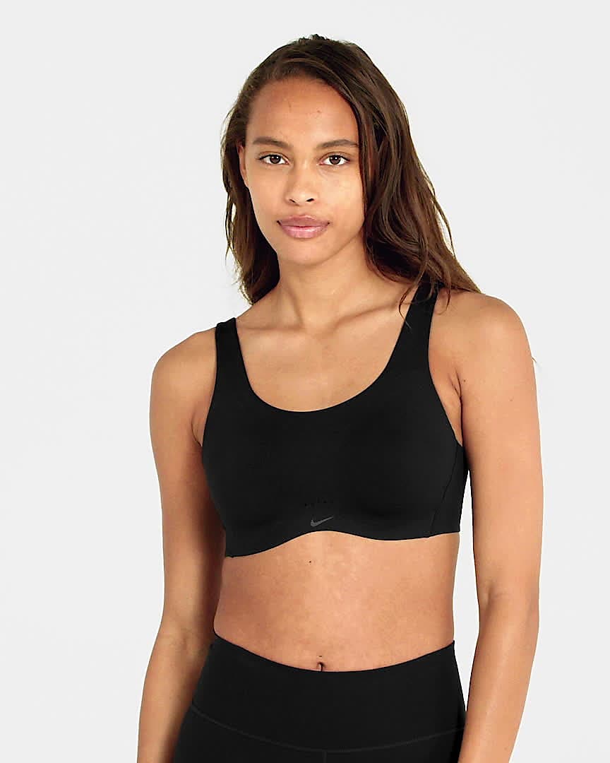 Nike Performance Light support sports bra - black/white/black - Zalando.de
