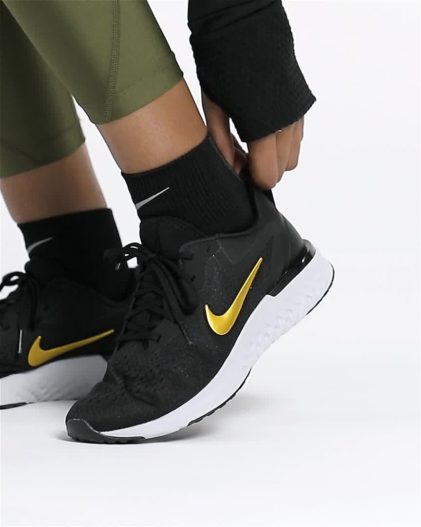 nike odyssey react women's black and gold