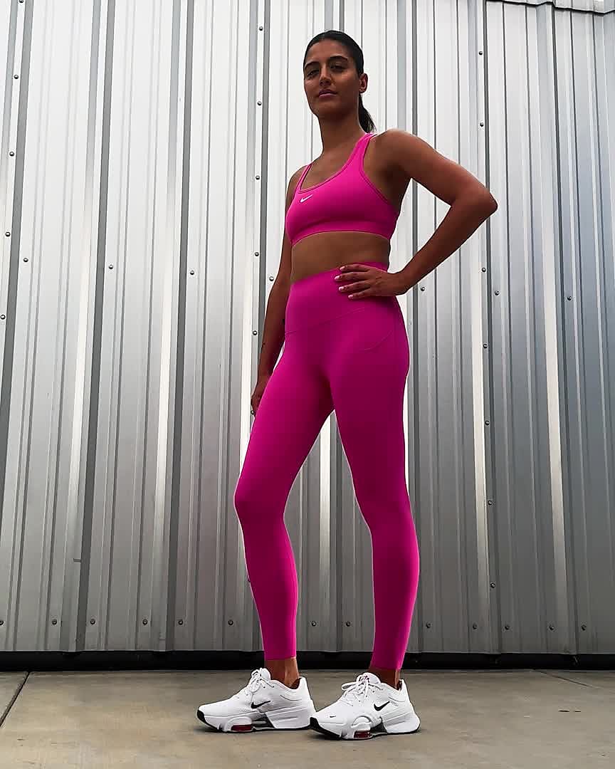 Under Armour Womens M Medium Yoga Pants Gray w/ Pink Compression Activwear