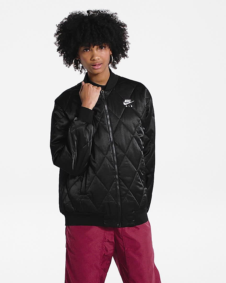 nike satin quilted jacket