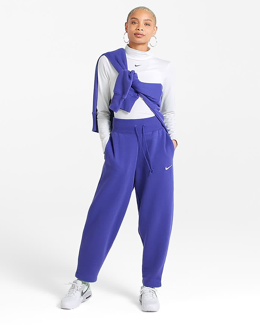Nike WMNS Phoenix Fleece High-Waisted Oversized Sweatpants Purple