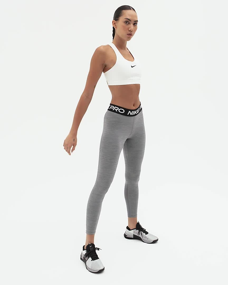 Women's leggings Nike Pro Dri-Fit 365 Mid-Rise 7/8 Tight - black/white, Tennis Zone