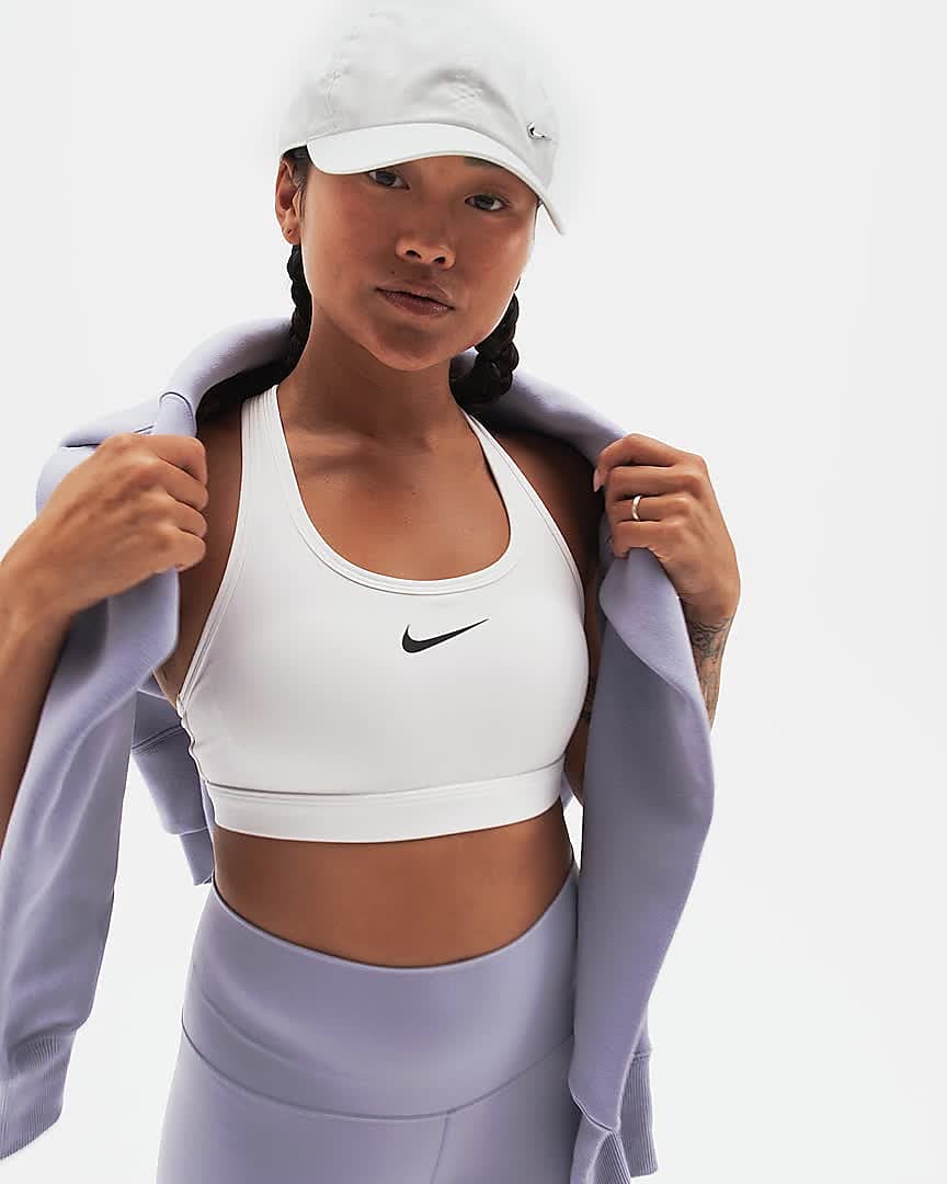 Nike Medium Support Padded Swoosh Sports Bra - Light Purple