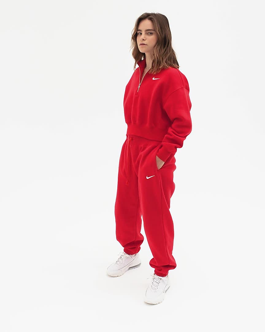 Red nike velour tracksuit online