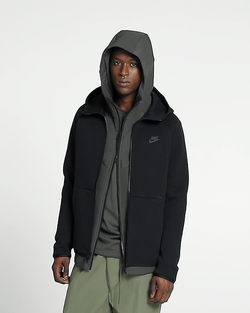 nike tech fleece windbreaker in grey