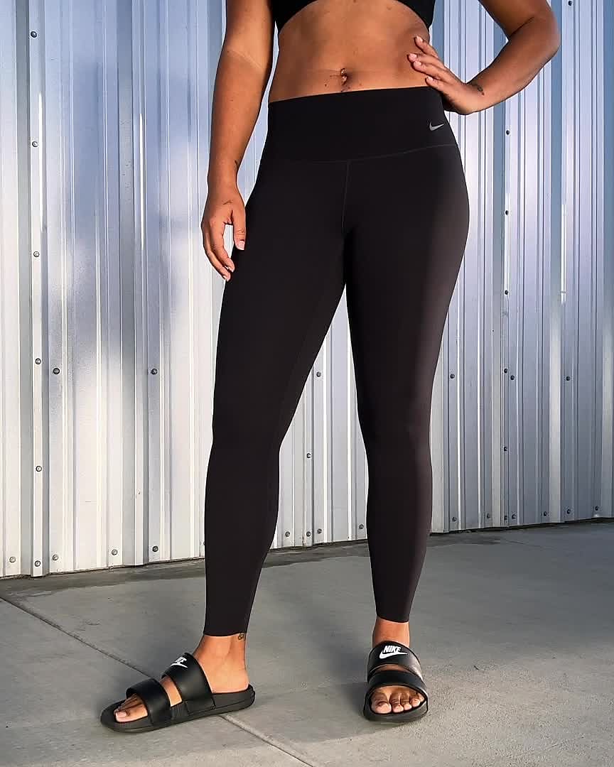Nike Performance NIKE ZENVY WOMEN'S GENTLE-SUPPORT MID-RISE 7/8 LEGGINGS -  Leggings - black - Zalando.de