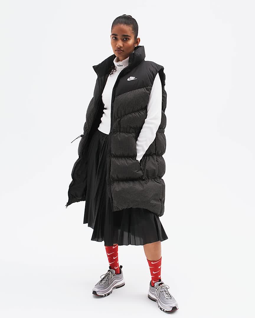 Nike Sportswear Windpuffer Women's Therma-FIT Loose Long Puffer Gilet. Nike  LU