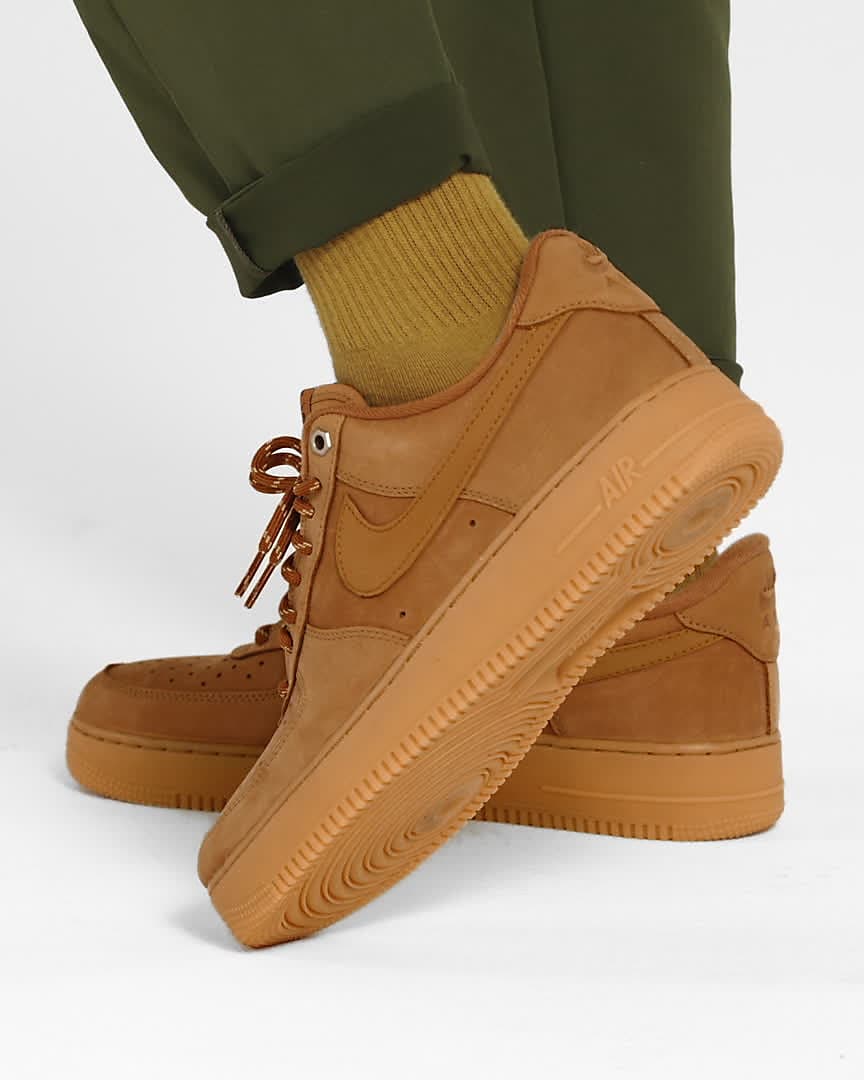 Nike Air Force 1 Leather Sneakers in Brown for Men