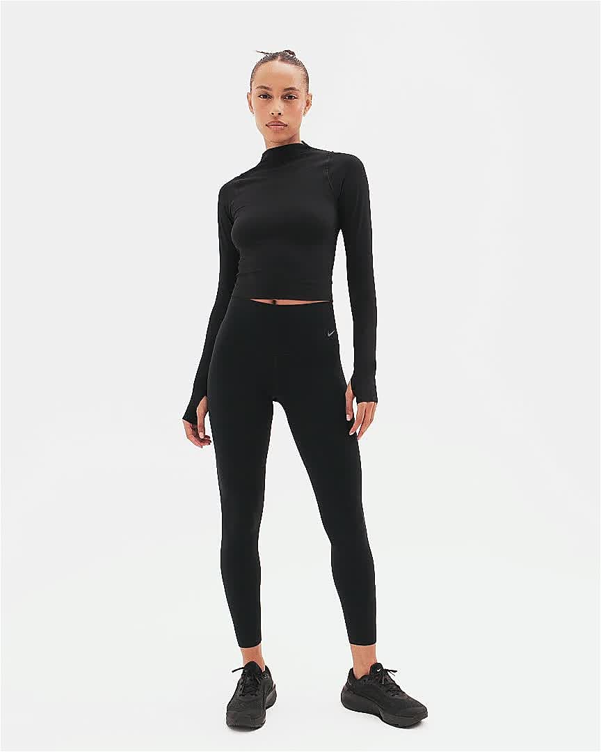  Nike Women's Yoga French Terry Long Sleeve Top, Heather  Grey/Black, Small : Nike: Clothing, Shoes & Jewelry