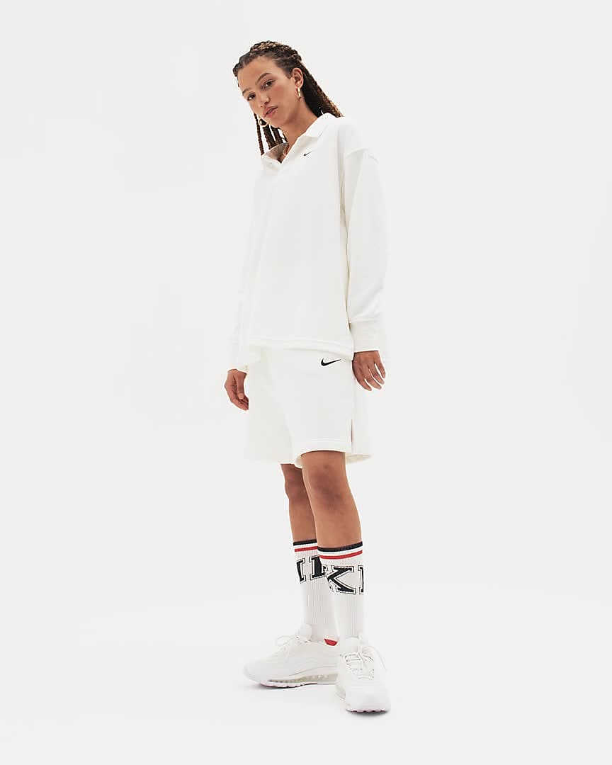 Nike Sportswear Essential oversized polo met lange mouwen voor