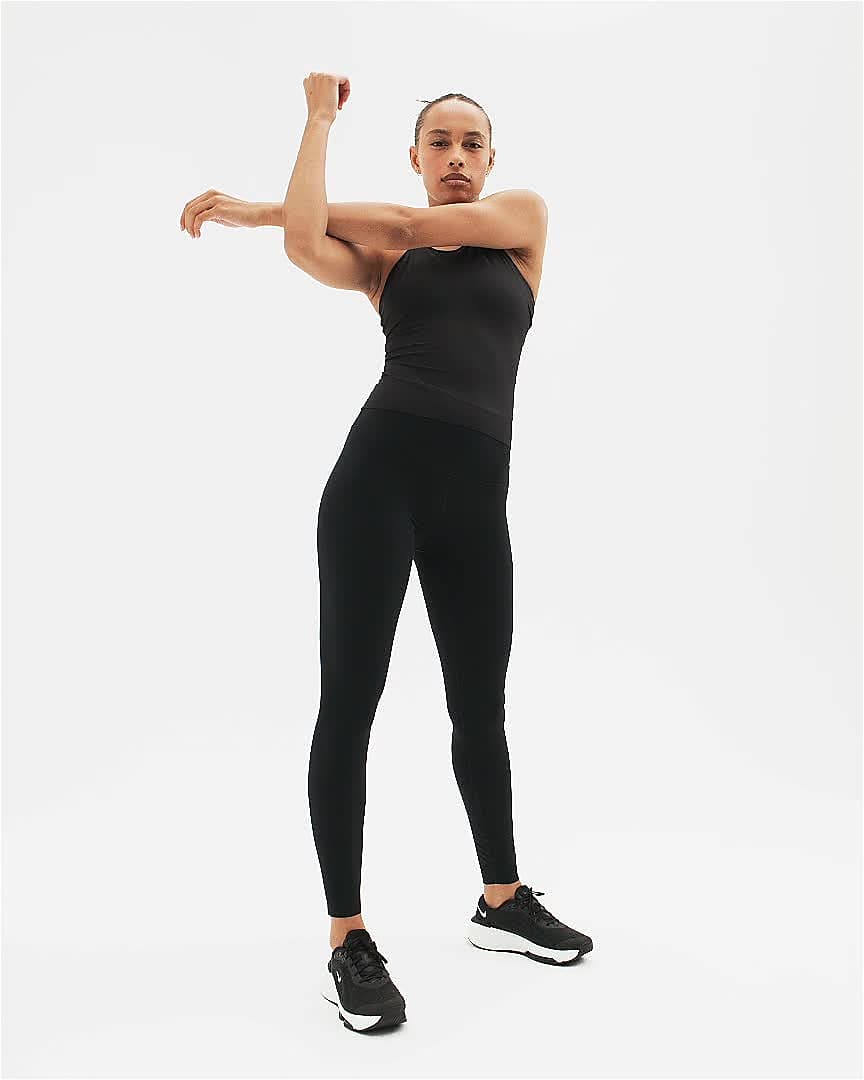 Nike Dri-Fit Women’s Tennis Tank Top Built In Bra Black/White Logo sz Medium