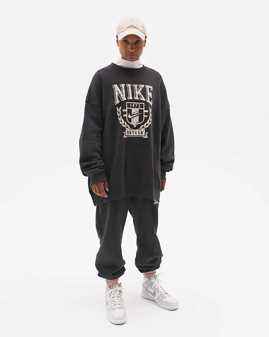 Overdimensioneret Sportswear-sweatshirt i fleece med hals til kvinder. Nike DK