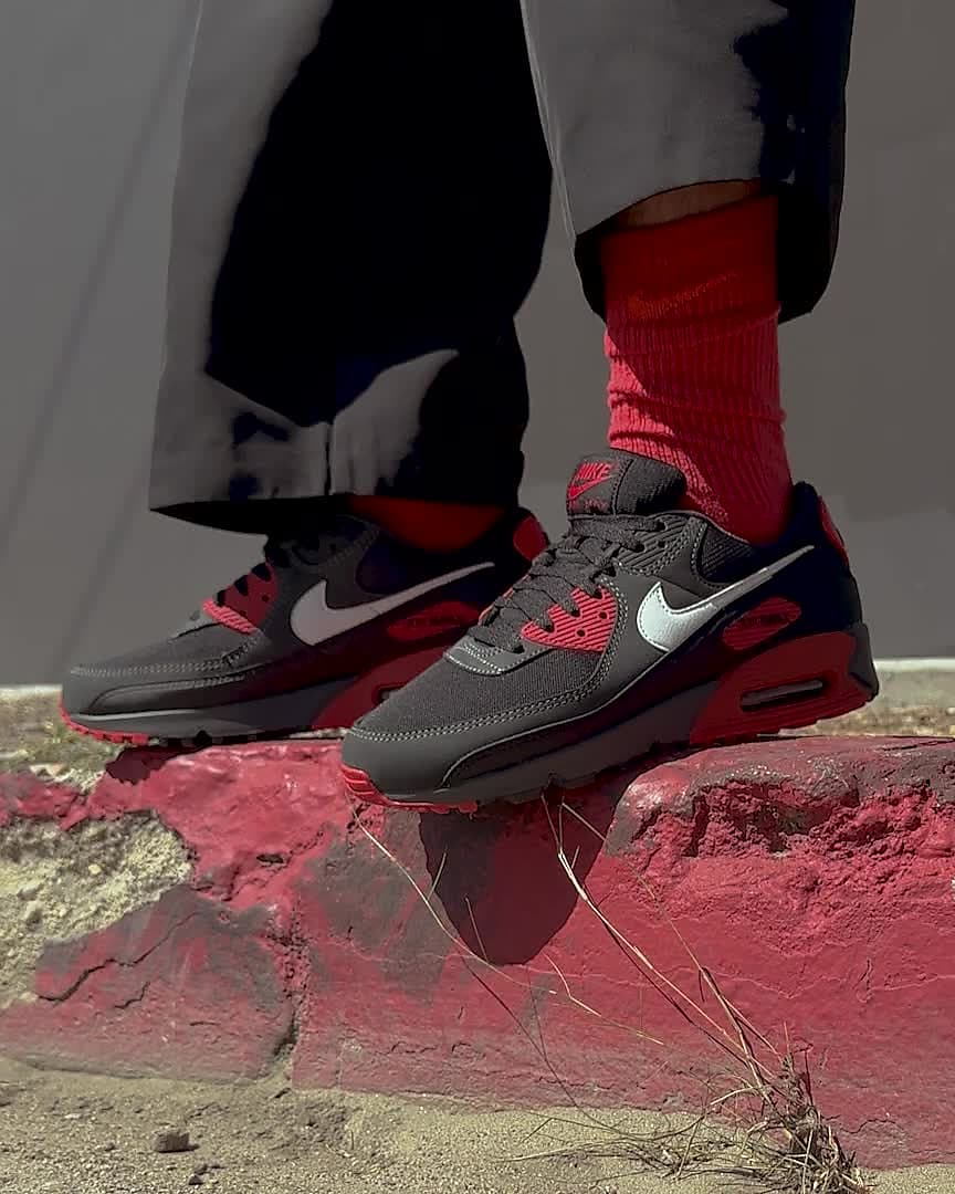 air max 90 red black grey white