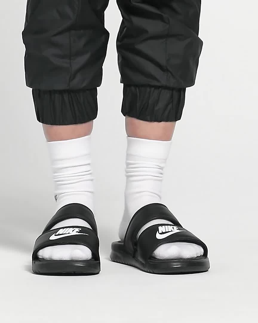 nike slides and socks