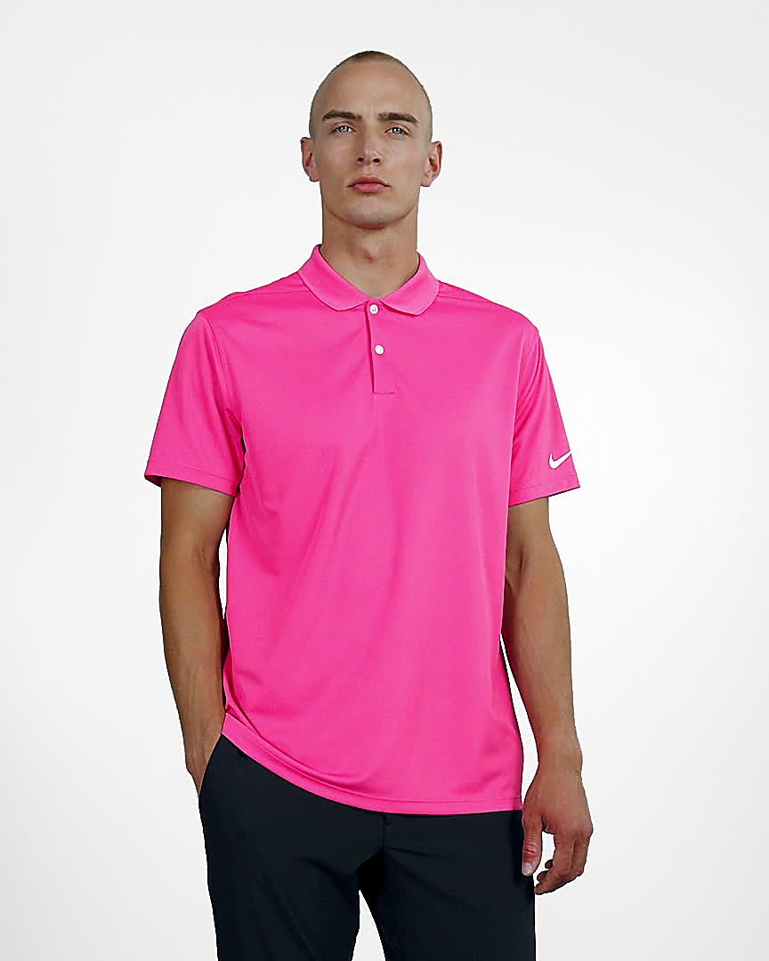 pink nike golf polo