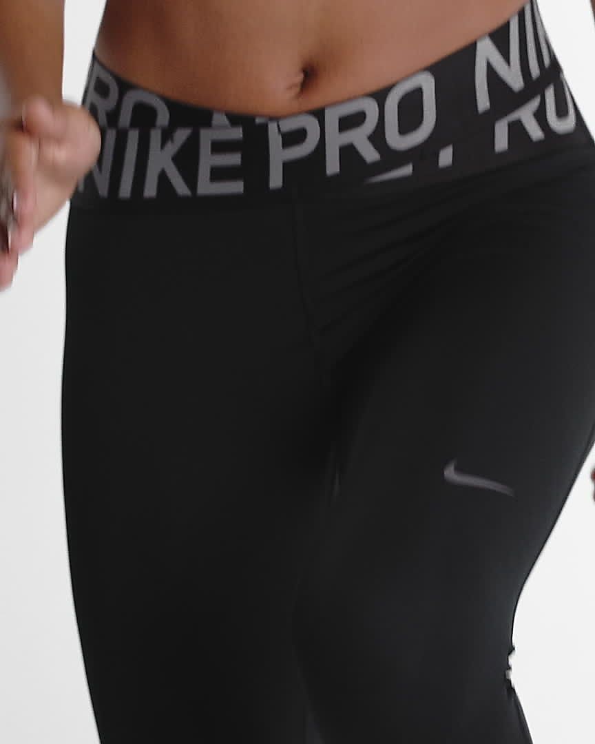 nike pro crossover waistband ankle leggings