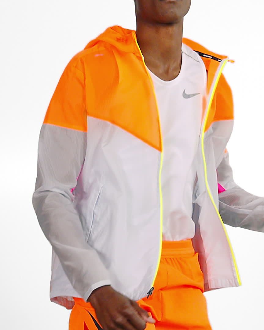orange and white nike jacket